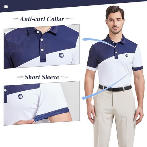 Golf Shirts for Men Recycled Polyester Polos Short Sleeve Quick Dry Casual Business Tees Tennis Shirt in Saudi Arabia
