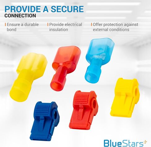 BlueStars 120 PCS T-Tap Splice Wire Terminals and Male Quick Disconnect Spade, Electrical Connectors Kit, Self-Stripping Quick Splice Disconnect Wire Terminals with Storage Case in Saudi Arabia