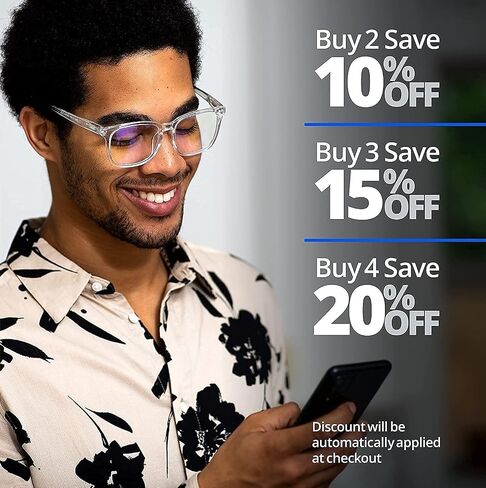 Readerest Blue Light Blocking Reading Glasses - 3.25 Magnification, Anti-Glare, UV Protection - Men and Women's Glasses for Computer and Reader - Reduce Eyestrain, Fatigue with Anti-Reflective in Saudi Arabia