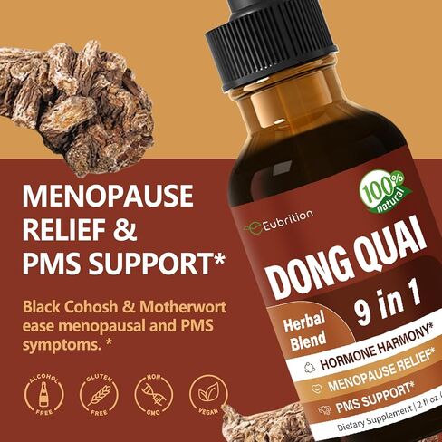 Herbal Tincture, Extract with Dong Quai, for Hormone Harmony, Menopause Relief & PMS Support. 2 oz in Kuwait