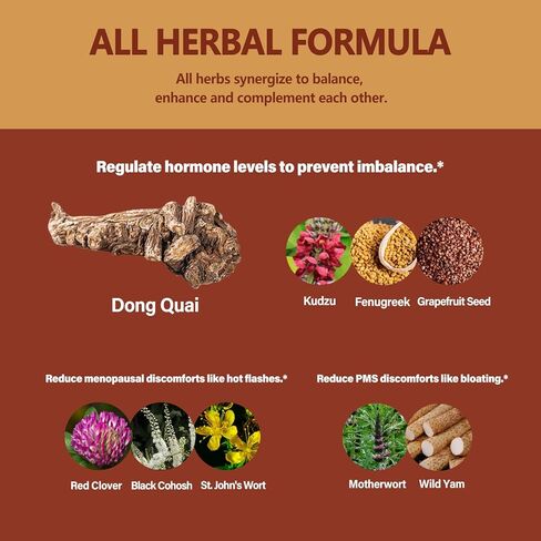 Herbal Tincture, Extract with Dong Quai, for Hormone Harmony, Menopause Relief & PMS Support. 2 oz in Kuwait