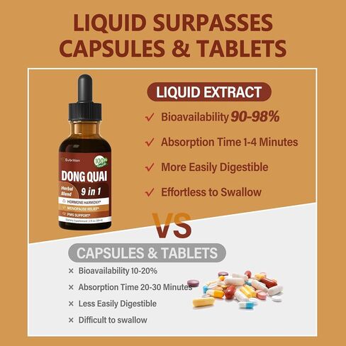 Herbal Tincture, Extract with Dong Quai, for Hormone Harmony, Menopause Relief & PMS Support. 2 oz in Kuwait