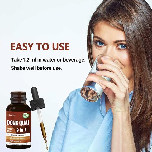 Herbal Tincture, Extract with Dong Quai, for Hormone Harmony, Menopause Relief & PMS Support. 2 oz in Kuwait