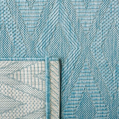 SAFAVIEH Courtyard Collection 8' x 10' Aqua CY8522 Indoor/ Outdoor Patio Backyard Mudroom Area Rug in Saudi Arabia