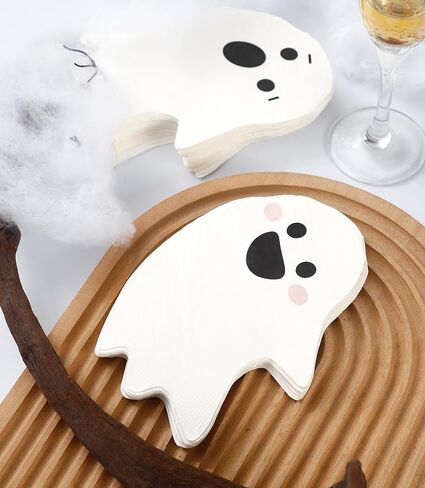 مناديل الهالوين الورقية - 50 قطعة - لوازم حفلات الهالوين 3 طبقات مناديل كوكتيل الهالوين الورقية مناديل الحفلات للاستعمال مرة واحدة مناديل المشروبات الورقية الشبح مناديل عيد الميلاد السائبة للأطفال in Kuwait