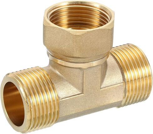 uxcell Brass Tee Swivel Pipe Fitting, 3/4" (Female x Female x Male) 3 Way T-Connector Fitting Coupler for Air Conditioner Refrigeration Plumbing, 1pcs in Saudi Arabia