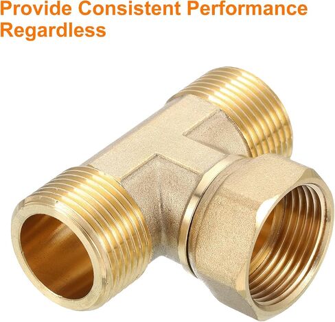 uxcell Brass Tee Swivel Pipe Fitting, 3/4" (Female x Female x Male) 3 Way T-Connector Fitting Coupler for Air Conditioner Refrigeration Plumbing, 1pcs in Saudi Arabia