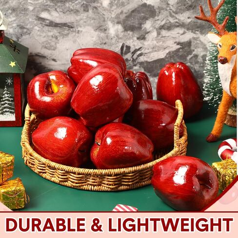 Yunlly 24 Pcs Fake Fruit Artificial Apples Realistic Artificial Fruits Lifelike Decorative Fake Apples Simulation Faux Apples Apple Decor for Home Kitchen Table Basket Decoration (Stylish) in Saudi Arabia