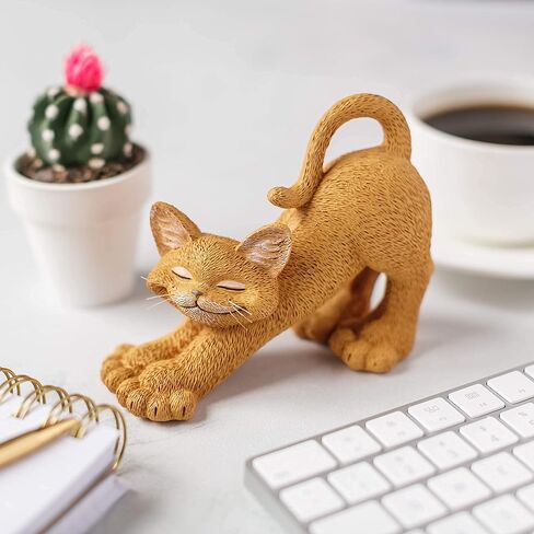 JFSM INC. Whimsical Black Cat Stretching Figurine Cute Collectible - Happy Cat Collection - Gifts for Cat Lovers, Cat Lover Gifts for Women, Cat Lover Gifts for Men, Cat Decor for Cat Lovers in Kuwait