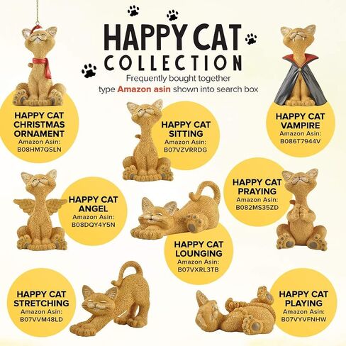 JFSM INC. Whimsical Black Cat Stretching Figurine Cute Collectible - Happy Cat Collection - Gifts for Cat Lovers, Cat Lover Gifts for Women, Cat Lover Gifts for Men, Cat Decor for Cat Lovers in Kuwait