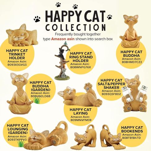 JFSM INC. Whimsical Black Cat Stretching Figurine Cute Collectible - Happy Cat Collection - Gifts for Cat Lovers, Cat Lover Gifts for Women, Cat Lover Gifts for Men, Cat Decor for Cat Lovers in Kuwait