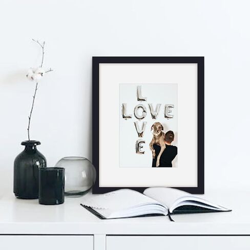 Black 8x10 Picture Frame with Mat for 5x7 Display, Desk Wall Photo Frame for Horizontal and Vertical, 10 Pack in Saudi Arabia