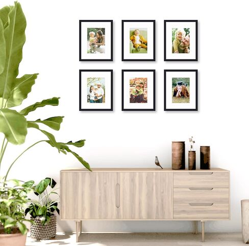 Black 8x10 Picture Frame with Mat for 5x7 Display, Desk Wall Photo Frame for Horizontal and Vertical, 10 Pack in Saudi Arabia