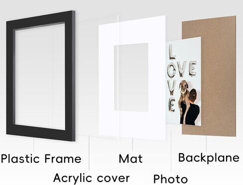 Black 8x10 Picture Frame with Mat for 5x7 Display, Desk Wall Photo Frame for Horizontal and Vertical, 10 Pack in Saudi Arabia