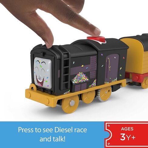 Thomas & Friends Motorized Toy Train Talking Percy Engine with Phrases & Sounds Plus Harold the Helicopter for Ages 3+ Years in Kuwait