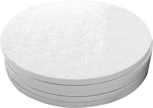 10 Inch Cake Drum, White Round Boards Cardboard for Wedding Birthday Party (1/2 Inch Thick, 5 Pack) - Professional Smooth Straight Edges - PACKIN WAY in Saudi Arabia