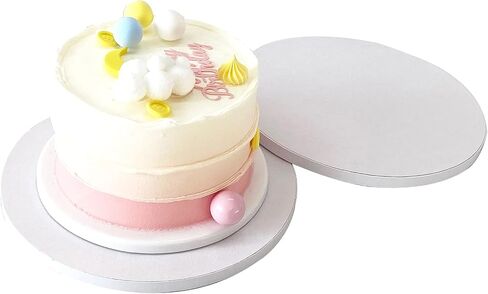 10 Inch Cake Drum, White Round Boards Cardboard for Wedding Birthday Party (1/2 Inch Thick, 5 Pack) - Professional Smooth Straight Edges - PACKIN WAY in Saudi Arabia