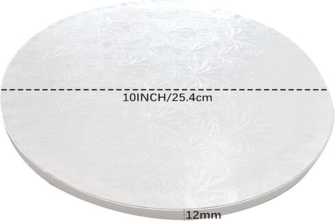10 Inch Cake Drum, White Round Boards Cardboard for Wedding Birthday Party (1/2 Inch Thick, 5 Pack) - Professional Smooth Straight Edges - PACKIN WAY in Saudi Arabia
