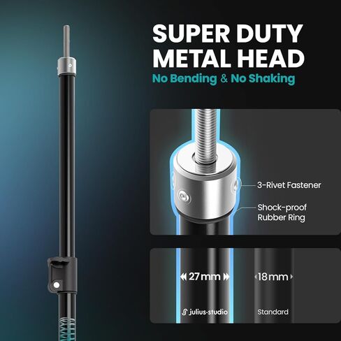 Julius Studio [Enhanced Heavy Duty] 10 x 9.8 ft. (W x H) Backdrop Stand Background Support System Accessory Kit, New Metal Cap Head, Upgrade Joints, Anti Slip Rubber Shoe, Photography Studio, JSAG660 in Kuwait