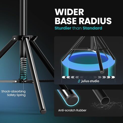 Julius Studio [Enhanced Heavy Duty] 10 x 9.8 ft. (W x H) Backdrop Stand Background Support System Accessory Kit, New Metal Cap Head, Upgrade Joints, Anti Slip Rubber Shoe, Photography Studio, JSAG660 in Kuwait