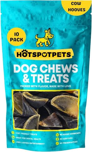 Full-Size Cow Hooves for Dogs | (5 Pack) All-Natural Long Lasting Dog Chews | Made from Grass Fed Cattle | Tasty Treat for Oral Hygiene | Fantastic Alternative for Rawhide and Bully Sticks in Kuwait