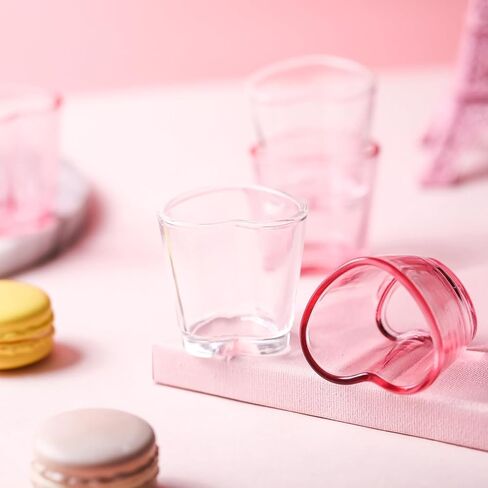 Heart Shot Glasses Set, Pink Shot Glass Cute For Bar Cart Accessories 1.5oz in Saudi Arabia