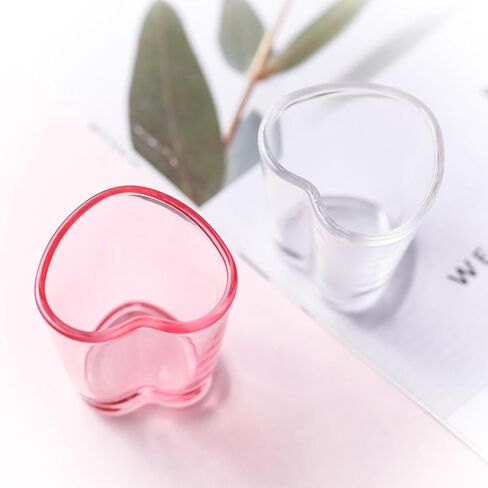 Heart Shot Glasses Set, Pink Shot Glass Cute For Bar Cart Accessories 1.5oz in Saudi Arabia