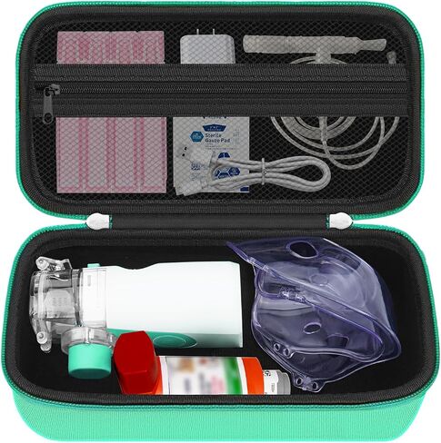 Travel Case for Portable Nebulizer Machine for Adults and Kids, Asthma Inhaler Carrying bag, Inhaler Spacer Storage Case Organizer, Handheld Mesh Atomizer Machine Holder, Black (Case Only) in Saudi Arabia