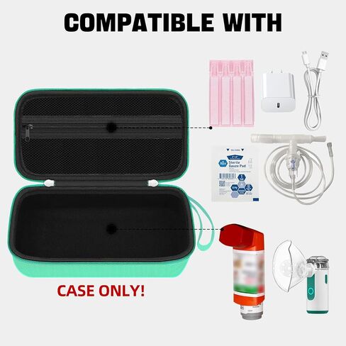 Travel Case for Portable Nebulizer Machine for Adults and Kids, Asthma Inhaler Carrying bag, Inhaler Spacer Storage Case Organizer, Handheld Mesh Atomizer Machine Holder, Black (Case Only) in Saudi Arabia