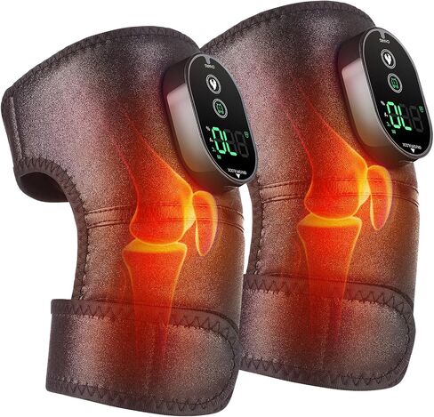 WOLOYHEATIE 2pcs Cordless Heating Pad for Knee Heated Knee Wrap Heating Knee Wrap Adjustable Wireless Heating Pad for Knee Elbow Shoulder in Saudi Arabia