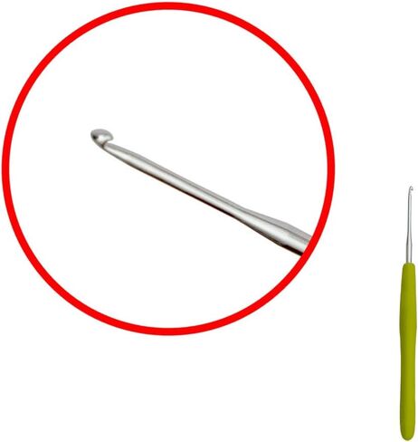 خطافات كروشيه كريم مافن 2 مم بمقابض مريحة للأيدي المصابة بالتهاب المفاصل. خطاف كروشيه طويل جدًا لجميع أنواع المطاط والخيوط (2 مم) in Kuwait