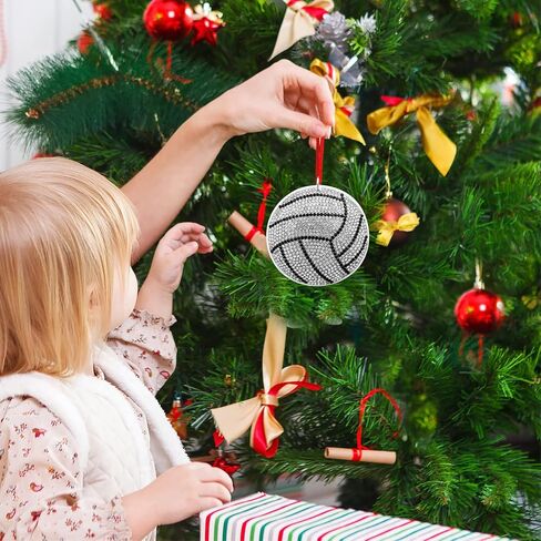 Volleyball Christmas Ornament 2024 - Volleyball Ornaments for Christmas Tree - Car Hanging Ornament Decorations - Volleyball Gifts for Kids Boy Men Teen Girls, 2.5" in Saudi Arabia