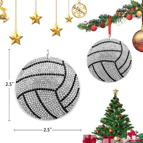Volleyball Christmas Ornament 2024 - Volleyball Ornaments for Christmas Tree - Car Hanging Ornament Decorations - Volleyball Gifts for Kids Boy Men Teen Girls, 2.5" in Saudi Arabia