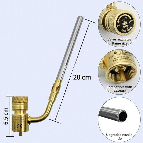 Self-Ignition Propane Soldering Torch Mapp Gas Welding Torch with Brass Head，Adjustable Swirl Flame Trigger one-touch Ignition, 5ft Hose in Saudi Arabia