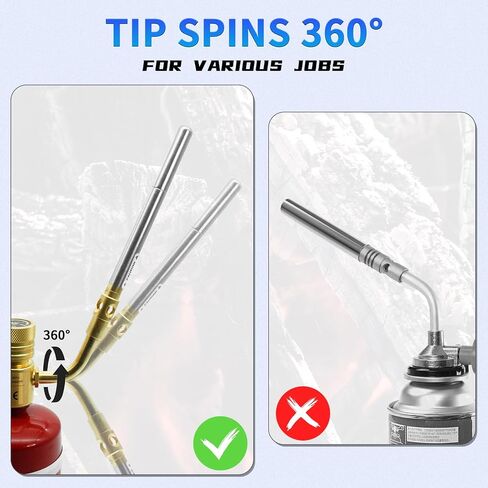 Self-Ignition Propane Soldering Torch Mapp Gas Welding Torch with Brass Head，Adjustable Swirl Flame Trigger one-touch Ignition, 5ft Hose in Saudi Arabia