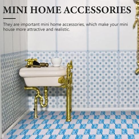 Zerodeko Model Kits 27Pcs Flooring, Miniature Wood Floor Boards Mini Square Brick Sheets Decorative Mosaic Tiles Mini House Furniture Buliding Accessories (Black White) Home Decor in Kuwait