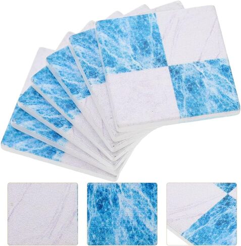 Zerodeko Model Kits 27Pcs Flooring, Miniature Wood Floor Boards Mini Square Brick Sheets Decorative Mosaic Tiles Mini House Furniture Buliding Accessories (Black White) Home Decor in Kuwait