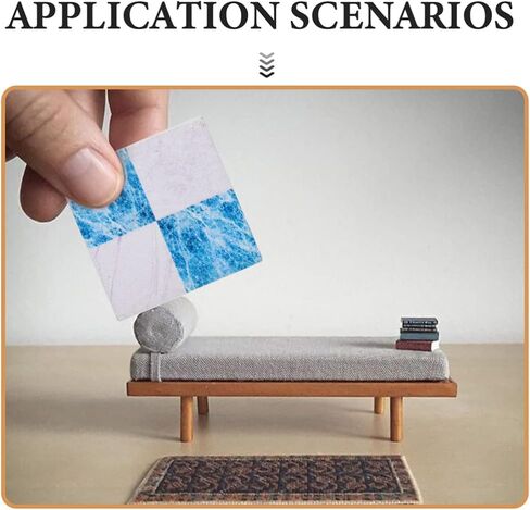 Zerodeko Model Kits 27Pcs Flooring, Miniature Wood Floor Boards Mini Square Brick Sheets Decorative Mosaic Tiles Mini House Furniture Buliding Accessories (Black White) Home Decor in Kuwait