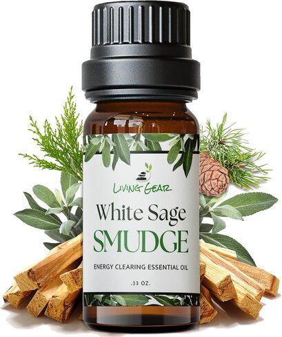 White Sage Smudge Essential Oil for Negative Energy Clearing and Protection - A Smokeless Diffuser Oil Alternative to Burning Sage Bundles - 10ml in Saudi Arabia