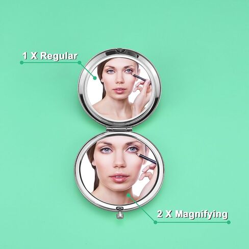 هدايا لمعلمي الرقص للنساء مرآة مكياج محمولة هدية للرقص لتقدير المعلم لمعلم الرقص مرآة مكياج قابلة للطي وهدايا عيد الشكر (فضي) in Kuwait