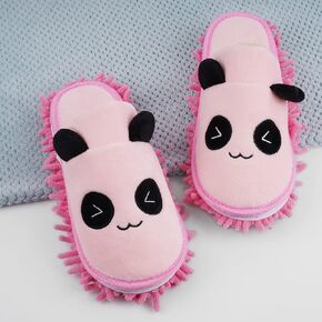 Liitrton 1 Pair Detachable Mop Slippers Shoes Microfiber Chenille Soft Comfortable Dust Dirt Hair Cleaner (Pink)