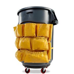 Amosfun Round Storage Barrel Garbage Bin Organizer Large Trash Cans Trash Brute Storage Bag Pouch 32 Gallon Trash Bags Trash Can Tool Pocket Cleaning Heavy Vinyl Cart
