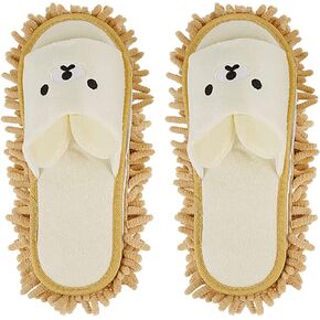 Liitrton 1 Pair Detachable Mop Slippers Shoes Microfiber Chenille Soft Comfortable Dust Dirt Hair Cleaner (Pink)