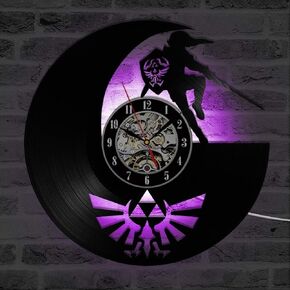 The Legend of Zelda Antique LED Lighting Vinyl Record Wall Clock Shadow Art Game Home Decor Classic Creative Wall Watches
