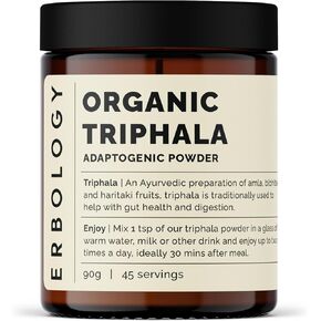 100% Organic Triphala Powder 7.8 oz - Ayurvedic Blend of Amla, Haritaki & Bibhitaki - Gut Health - Straight from Farm in India - Raw, Vegan and Gluten-Free - Non-GMO - No Additives or Preservatives