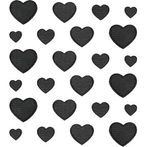 24PCS Red Hearts Patches Embroidered Iron On/Sew on Heart Shape Patches Heart Patch Cute Heart Shape Iron on/sew on Patches Heart Iron on Patches for Clothing Dress Hat Socks Jeans DIY Accessories