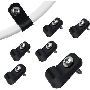 RGBZONE 120Pcs 1/4 Inch Black R-Type Cable Clips with Screws, Nylon Plastic Wire Clips for Indoor Outdoor Electrical Wire Cord Management (6.4mm, 1/4 Inch)