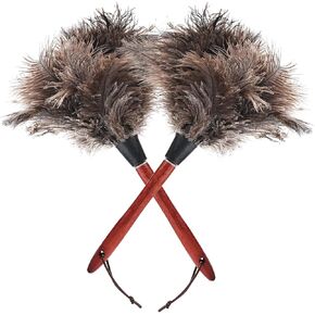 Ostrich Feather Duster, 14-Inch, Reusable Design for Eco-Friendly Cleaning of Delicate Items, Antiques, Electronics – Perfect for Home, Office, and Car Use