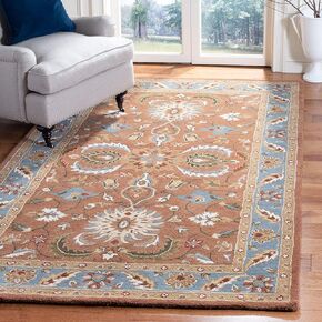 SAFAVIEH Heritage Collection Runner Rug - 2'3" x 16', Brown & Blue, Handmade Traditional Oriental Wool, Ideal for High Traffic Areas in Living Room, Bedroom (HG968A)