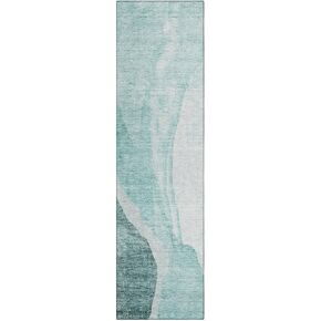 Addison Rugs Chantille ACN667 Teal 2'3" x 7'6" Indoor Outdoor Hallway Runner Rug, Easy clean, Machine Washable, Non Shedding, Kitchen Area Carpet for Bathroom, Patio, Laundry and Bedroom Rug
